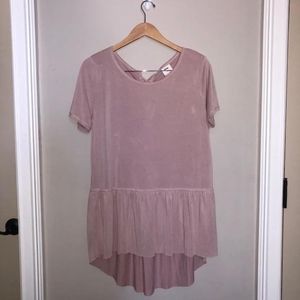 Mote Blush Pink Peplum High-Low Top